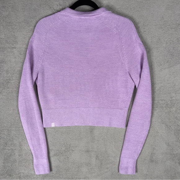 Lululemon Collared Merino‎ Wool Blend Sweater Women's Small Heather Lilac Ether - Picture 4 of 8